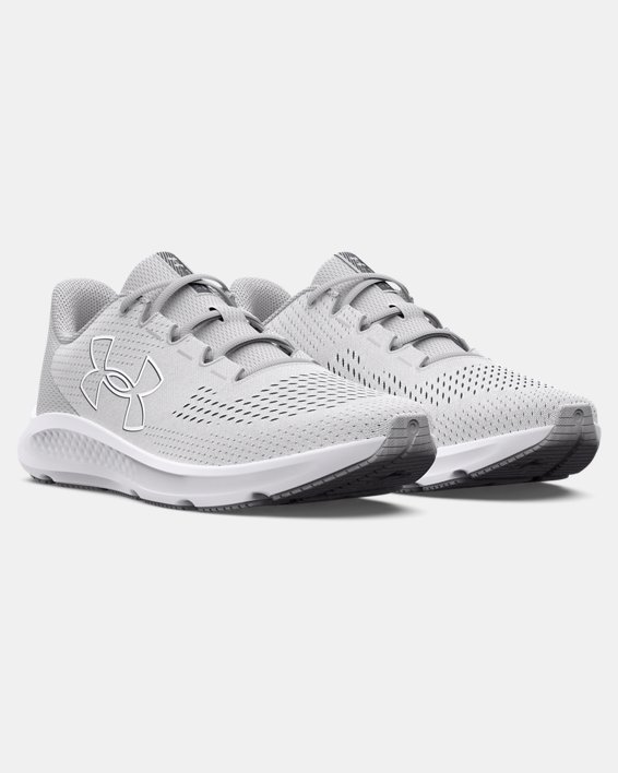Women's UA Charged Pursuit 3 Big Logo Running Shoes in Gray image number 3
